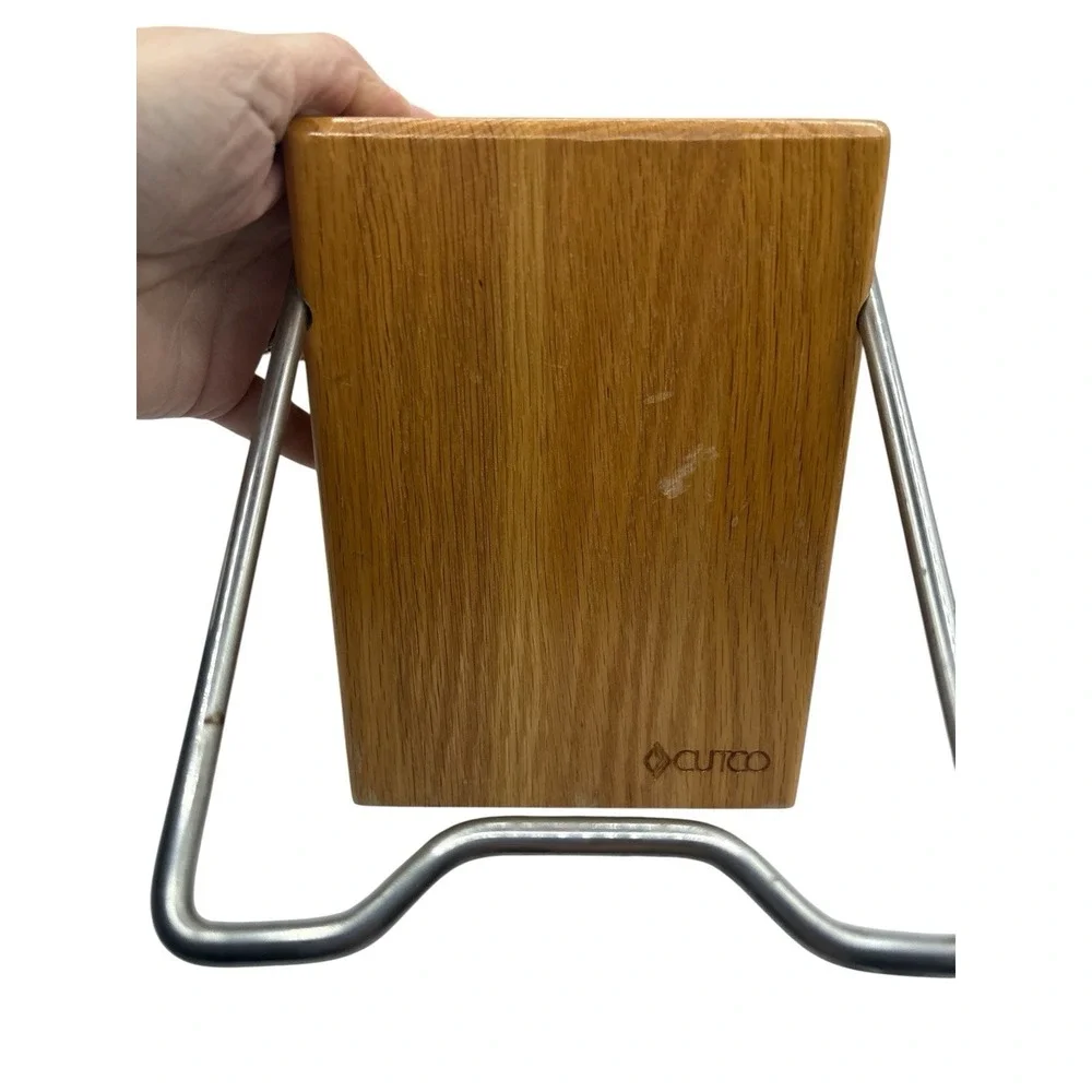 Cutco Cutlery Space Saver 5-Slot Knife Block Wood #1746 Honey Oak Finish USA